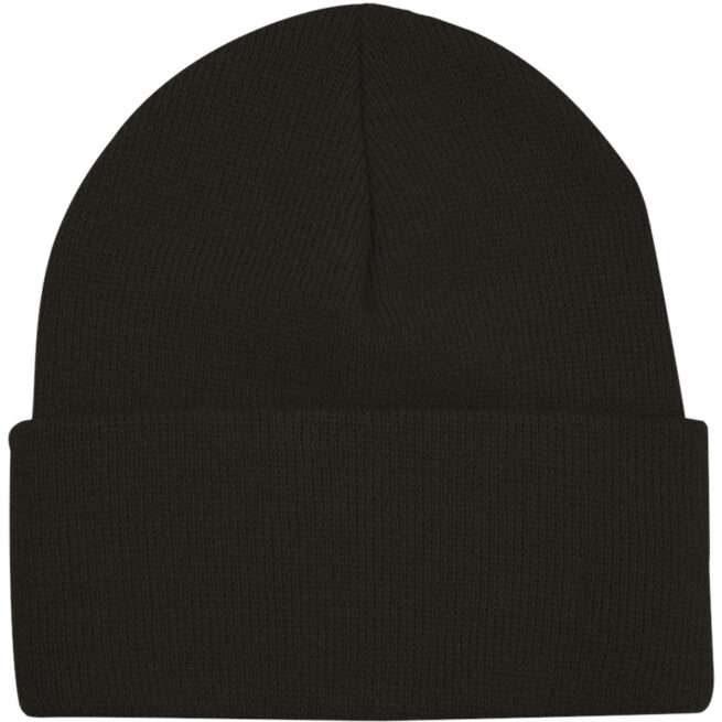 Adult Beanie Hat Cuffed Black
