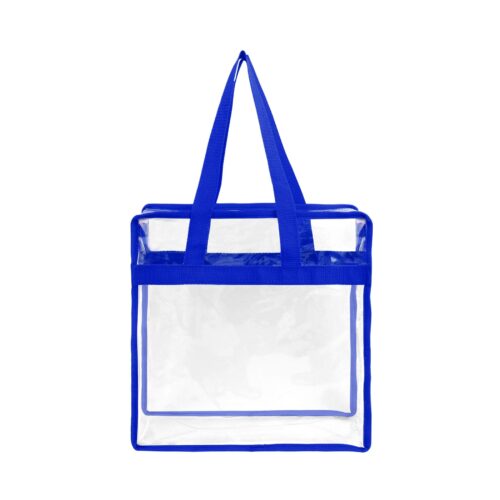 Clear Zippered Vinyl Tote With Handles 12" x 12" x 6"