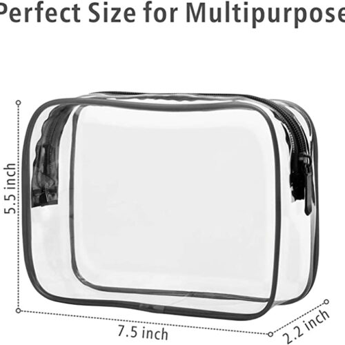 Zippered Clear Toiletries  Vinyl Bag
