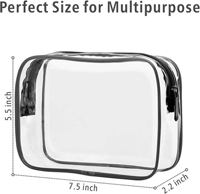 Zippered Clear Toiletries  Vinyl Bag