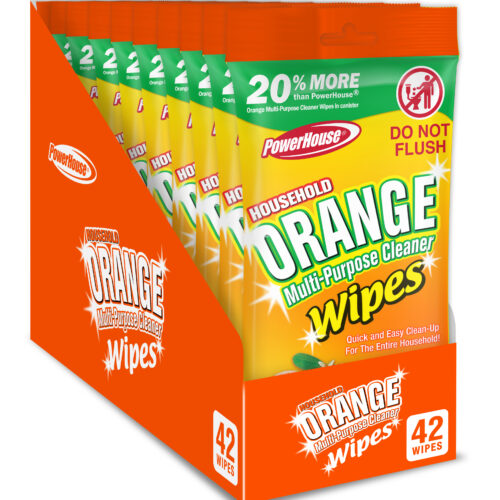 42-Pack Multi-Purpose Flat Wipes - Orange Citrus