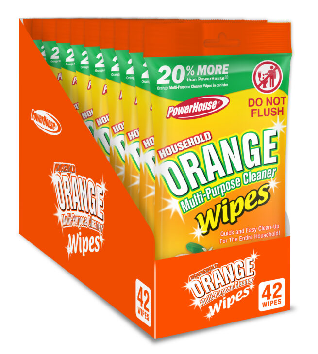 42-Pack Multi-Purpose Flat Wipes - Orange Citrus