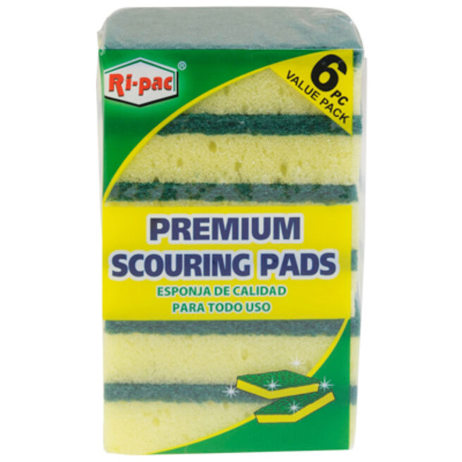 Sponges Premium Scouring Pads 6PC RI-PAC