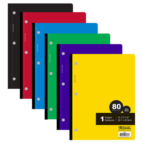 BAZIC W/R 80-Sheet 1-Subject Wireless Notebook