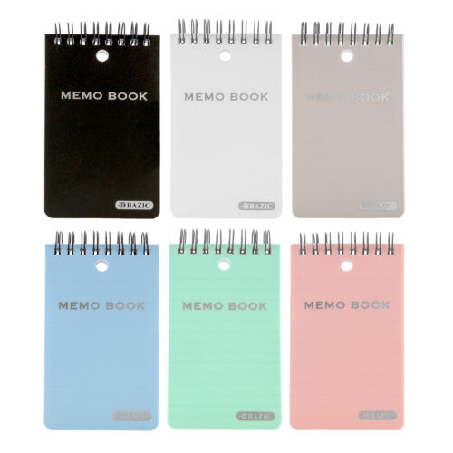 100-Sheet  3" X 5" Top Bound Poly Spiral Memo Books