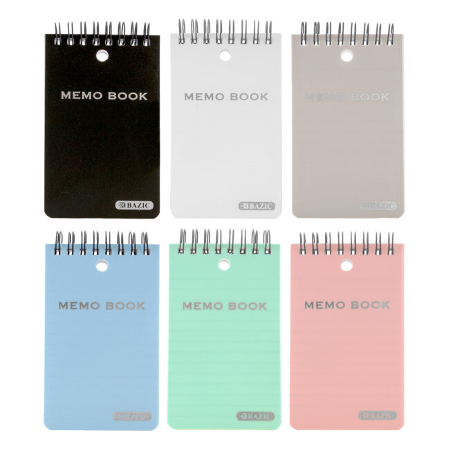 100-Sheet  3" X 5" Top Bound Poly Spiral Memo Books