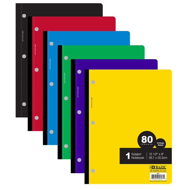 BAZIC C/R 80-Sheet 1-Subject Wireless Notebook