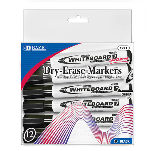 Black Chisel Tip Dry-Erase Markers