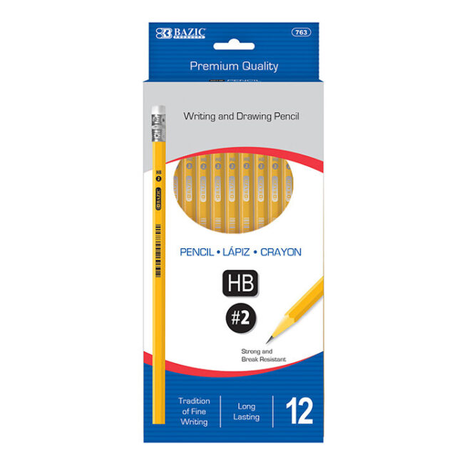12-Pack BAZIC Yellow Pencil #2 Premium
