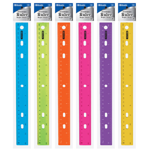 Jeweltone Rulers Individually Wrapped