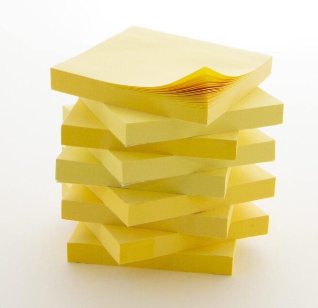 BAZIC 100ct 3inx3in Yellow Stick On Notes