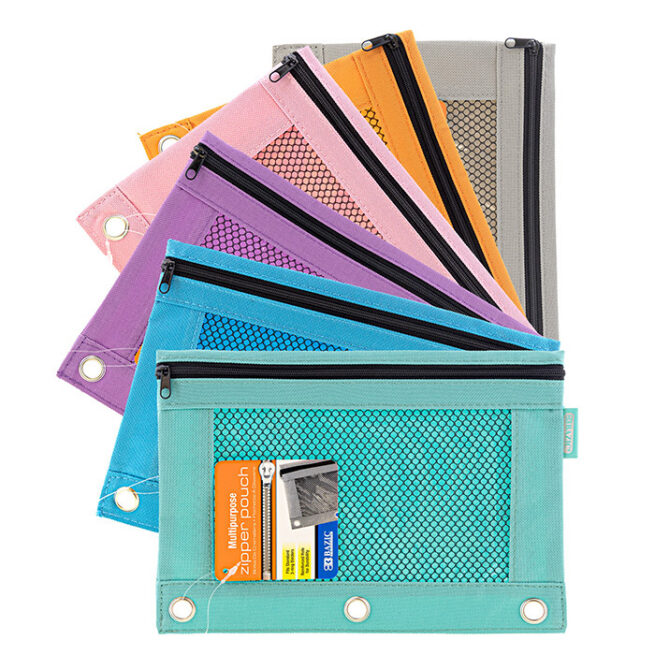 Retro Color 3-Ring Pencil Pouch