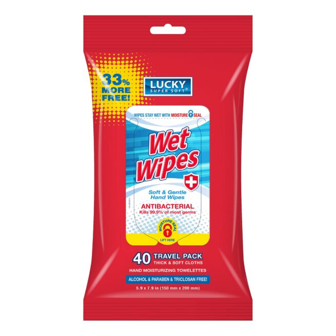 40-Pack Lucky Antibacterial Wipes