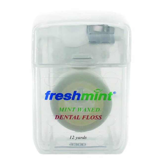 Freshmint Travel Size Dental Floss 12 Yards Mint Waxed