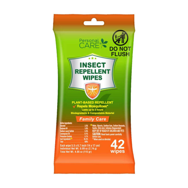 42-Pack Insect Repellent Wipe Plant Based