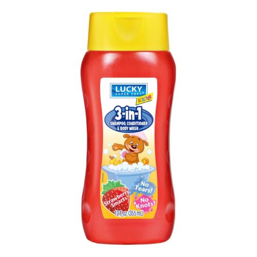 Lucky Kids 3-in-1 Shampoo, Cond, Wash Strawberry 12 oz