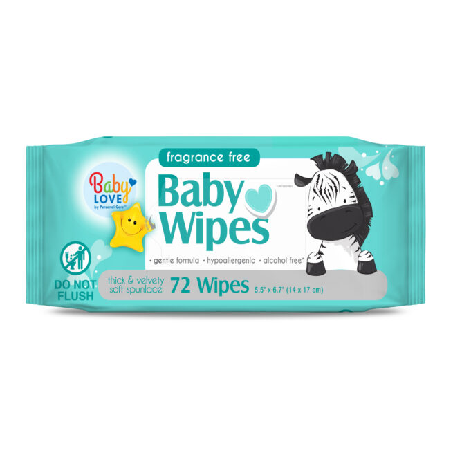 72-Pack Baby Love Unscented Baby Wipes